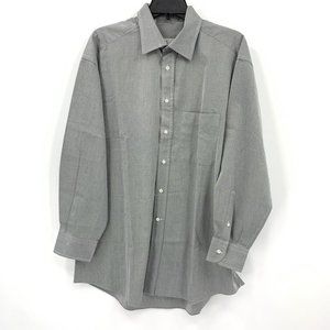 Ermeneglido Zegna Dress Shirt Blue Gray Diagonal Stripe Mens 41 16